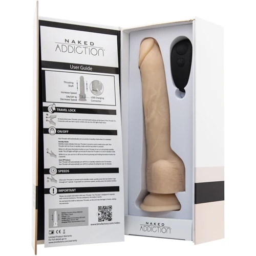 Фалоімітатор з пульсацією Naked ADDICTION Dominic 9", пульт ДК: Діаметр, см 4.2