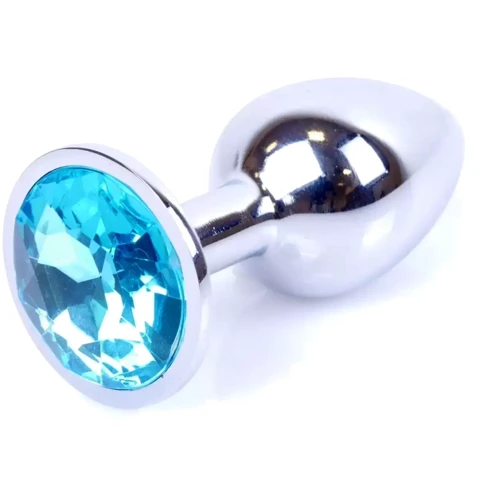 Анальная пробка Boss Series - Jewellery Silver PLUG Light Blue S (BS6400014) фото 6