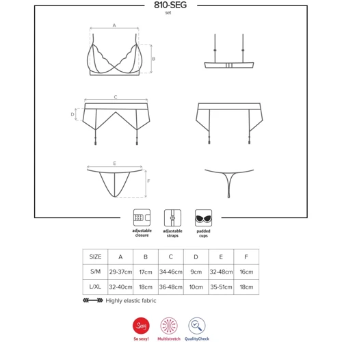 Эротический кружевной комплект Obsessive 810-SEG-2 set white S/M: Для кого Для женщин