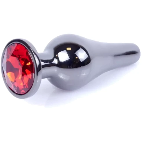 Анальная пробка с кристаллом BOSS of TOYS Boss Series - Jewellery Dark Silver BUTT PLUG Red, BS6400055 фото 8