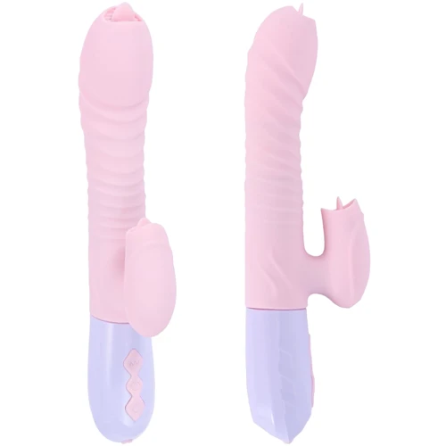 Вибратор BOSS FoxShow Silicone Heating and Thrusting Vibrator Pink: Диаметр, см 3.7