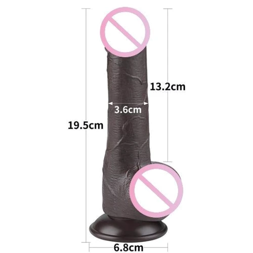 Фаллоимитатор LoveToy Sliding-Skin Dual Layer Dong 7.5" Black: Наличие вибрации Нет