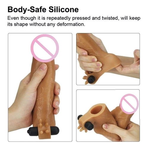 Насадка з вібрацією Add 2"Revolutionary Silicone Nature Extender, Brown: Призначення Для збільшення