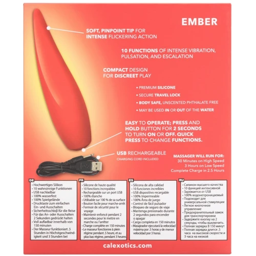 Вибратор для внешней стимуляции CalExotics Red Hot Ember, 12,75х3,25 см фото 8