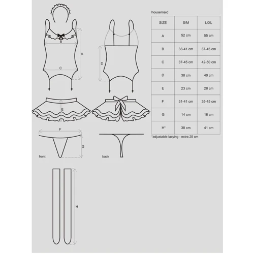 Костюм горничной Obsessive Housemaid L/XL: Размер L