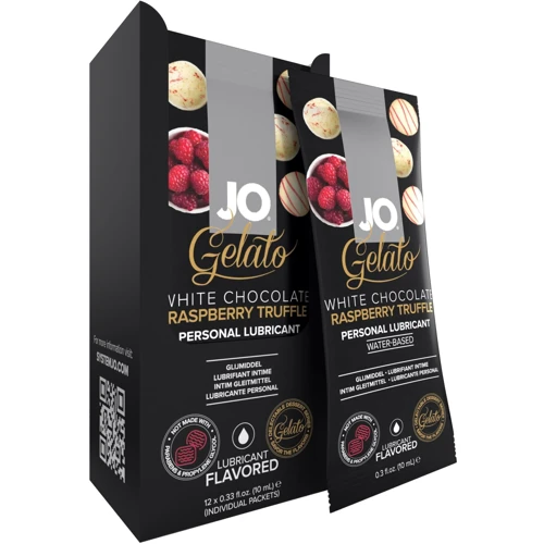 Набор лубрикантов Foil Display Box – System JO Gelato - White Chocolate Raspberry – 12 x 10ml