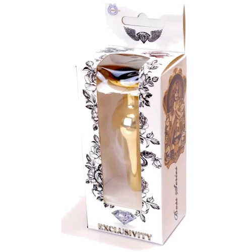Анальная пробка с кристаллом BOSS of TOYS Boss Series - Jewellery Gold BUTT PLUG Black, BS6400065: Особенности С кристаллами
