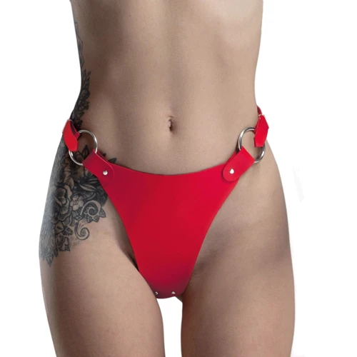 Трусики з натуральної шкіри Feral Feelings - String Bikini Red: Застосування На попу