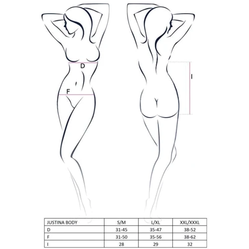 Еротичне боді Passion JUSTINA BODY black S / M: Для кого Для жінок