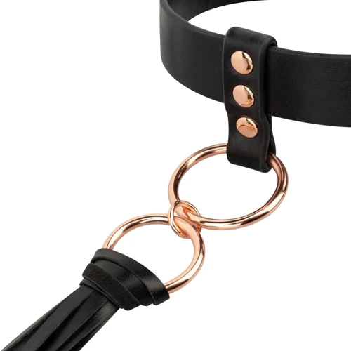 Ошейник с флоггером Rosy Gold Collar with Flogger Black фото 5