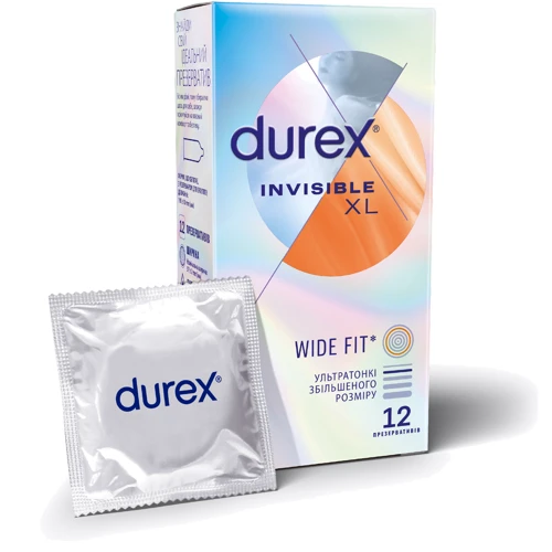 Презервативи латексні зі змазкою DUREX №12 INVISIBLE (XL): Тип Ультратонкі