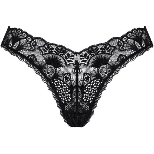 Кружевные стринги Obsessive Donna Dream thong M/L Black: Узор Однотонный