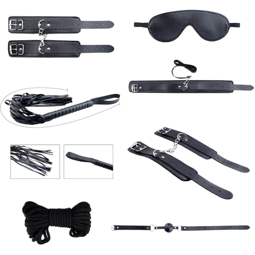 Набор БДСМ аксессуаров Alive Secret Desires Black BDSM Kit (8 pcs) фото 8