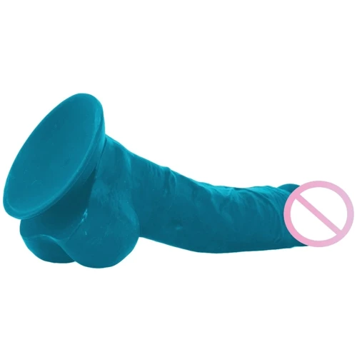Цветной фаллоимитатор на присоске Coloursoft Soft Dildo, 13х4 см, голубой: Тип Реалистичные