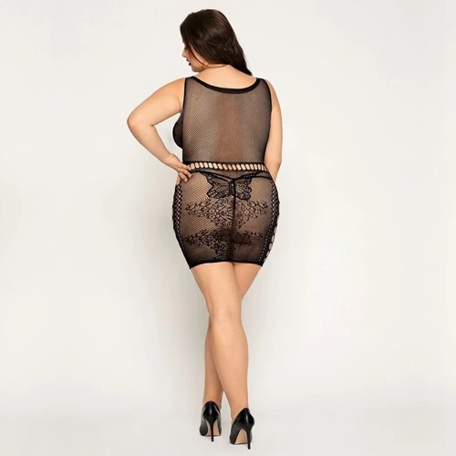 Платье сетка JSY P81168 Plus Size: Материал Нейлон