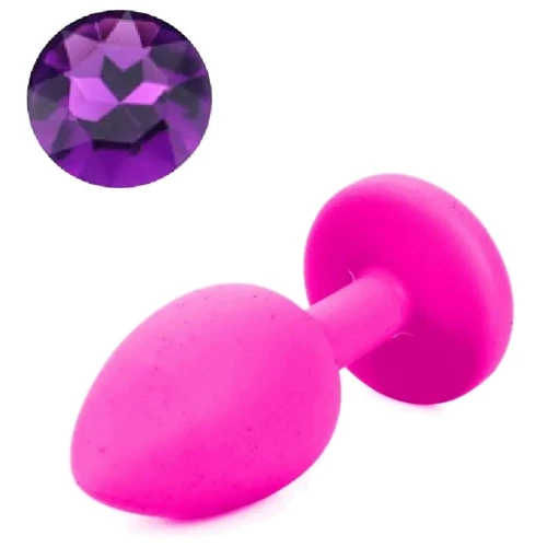 Силиконовая анальная пробка с кристаллом Silicon Pink 03 ( размер S ), SKN-SIL-PINK 03