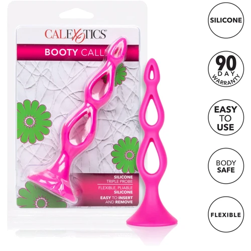 Тройная полая анальная пробка CalExotic Booty Call Silicone Triple Probe, розовый: Тип Анальные пробки