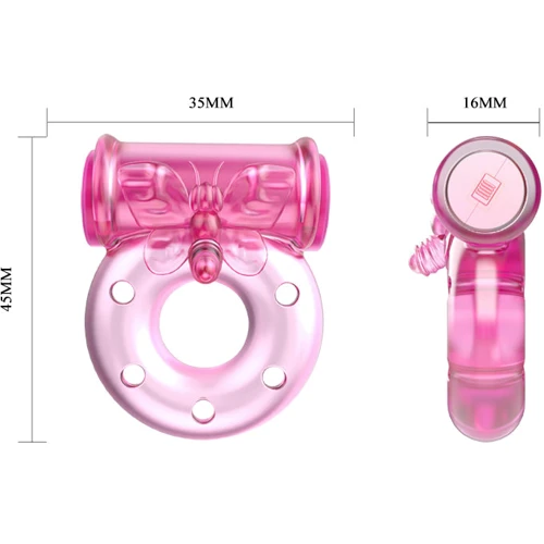Эрекционное кольцо LYBAILE Vibro Ring: Цвет розовый
