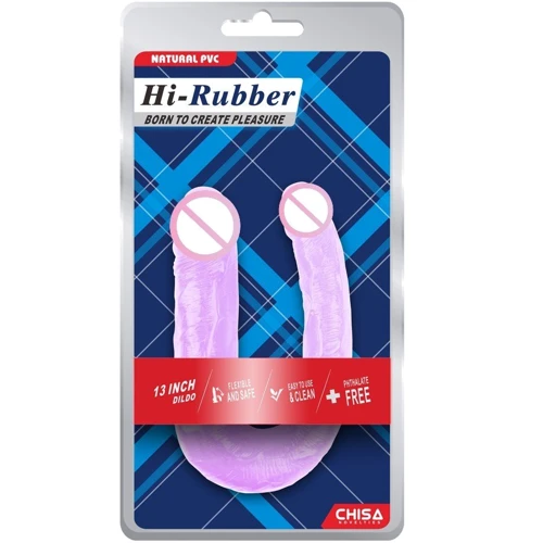 Двухсторонний фаллоимитатор CHISA Hi-Rubber 13" Double Dildo Purple: Назначение Для двойного проникновения