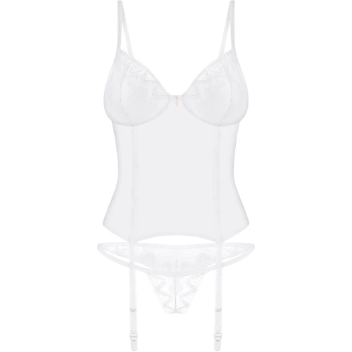Корсет Obsessive Alissium corset & thong XL/2XL: Применение На тело
