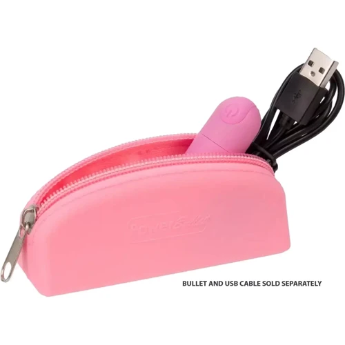 Кейс для хранения секс-игрушек PowerBullet Silicone Zippered Bag Pink фото 3