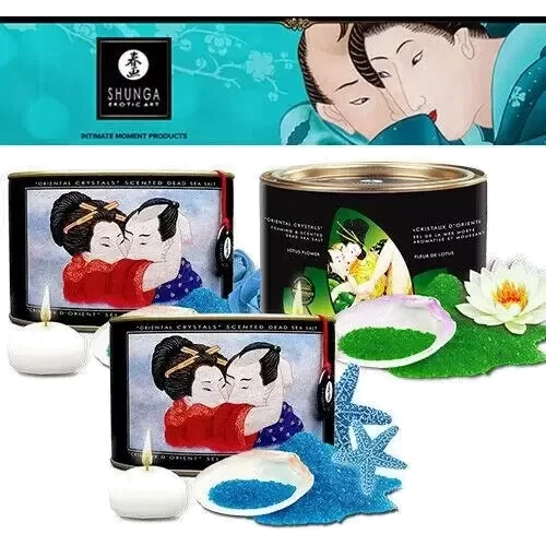 Соль для ванны Shunga Oriental Crystals Bath Salts ORGANIC - Lotus Flower (600 г) соль Мертвого моря фото 2