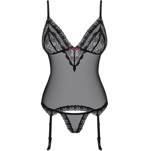 Мягкий эротический корсет с кружевом Obsessive 820-COR-1, S/M фото 4