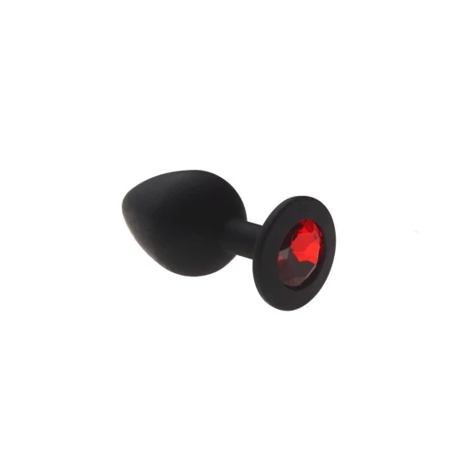 Анальний корок CRYSTAL Black Silicone Ruby, M