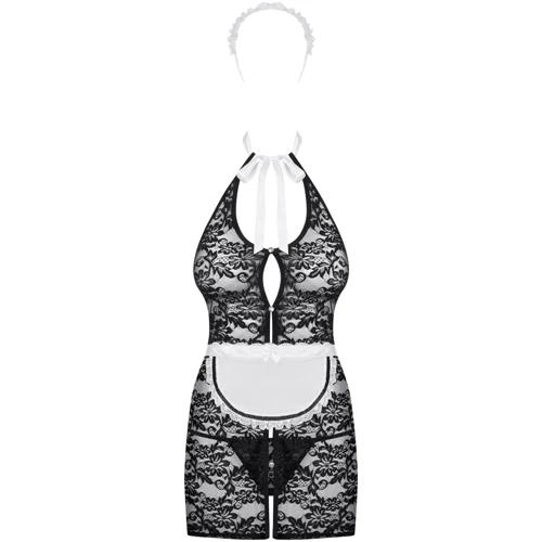 Кружевной комплект горничной Obsessive Servgirl S/M: Материал Полиамид