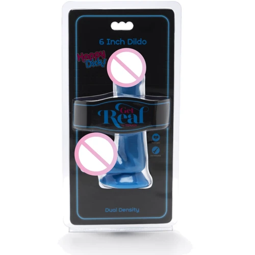 Toy Joy Get Real Happy Dicks Dildo 6 In w.Balls фалоімітатор з мошонкою і присоскою, 15х3,5 см, блакитний: Тип Реалістичні
