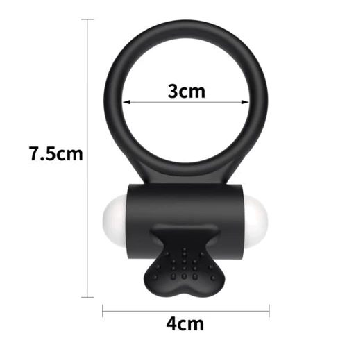 Эрекционное виброкольцо LoveToy Power Clit Cockring, Black: Цвет черный