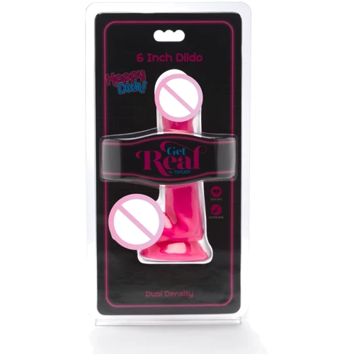 Toy Joy Get Real Happy Dicks Dildo 6 In w.Balls фаллоимитатор с мошонкой и присоской, 15х3,5 см, розовый: Тип Реалистичные