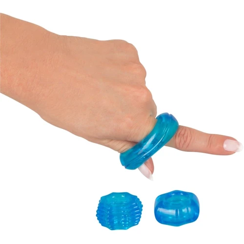Набор эрекционных колец Orion Stretchy Cock Ring Set: Цвет голубой