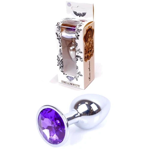 Анальная пробка Boss Series - Jewellery Silver PLUG Purple S (BS6400009)