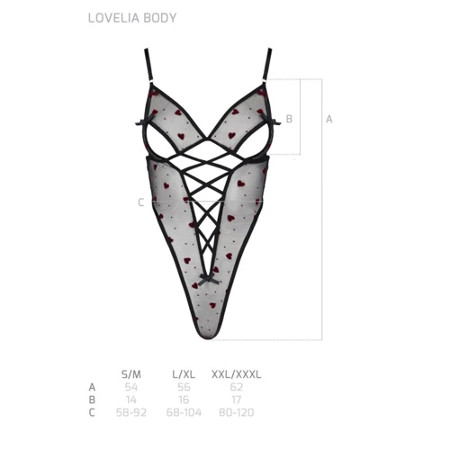 Эротическое боди Passion LOVELIA BODY black XXL/XXXL: Фасон Браллет