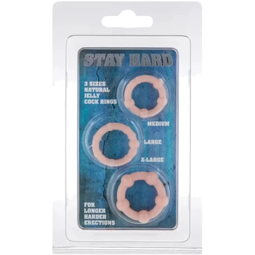 Набор из 3 шт эрекционных колец Toy Joy STAY HARD - Three Rings Skin (35500-SKIN): Производитель Toy Joy