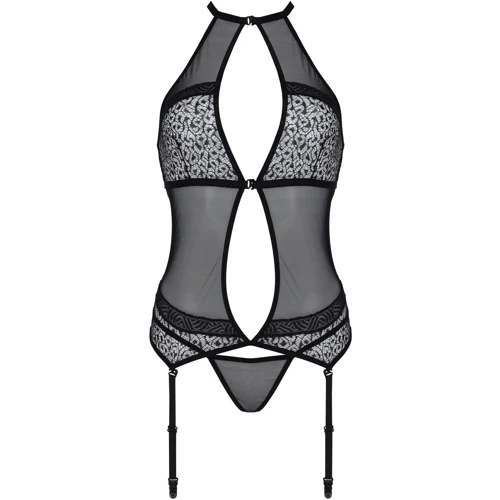 Корсет с пажами Passion SATARA CORSET Вlack S/M (стринги в наборе): Для кого Для женщин