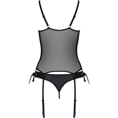 Корсет со шнуровкой Passion NESSY CORSET Вlack S/M (стринги в наборе): Применение На тело