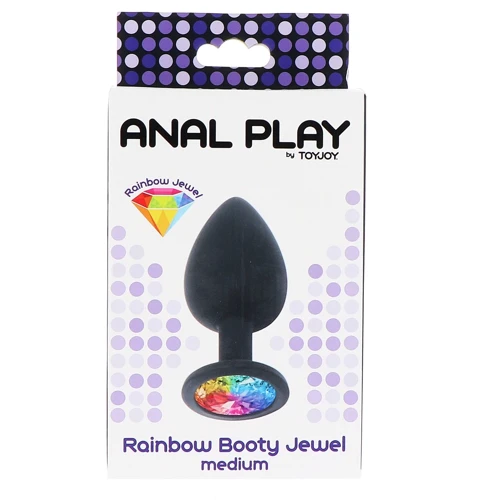 Анальная пробка с радужным кристаллом Toy Joy Rainbow Booty Jewel Medium: Тип Анальные пробки