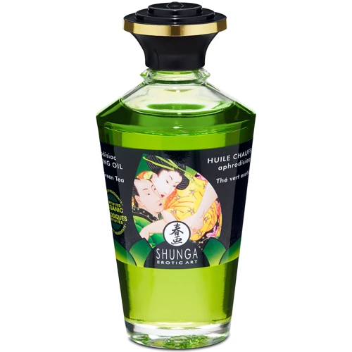 Їстівне зігріваючий масло Warming Oil Intimate Kisses, 100 мл, екзотичний зелений чай