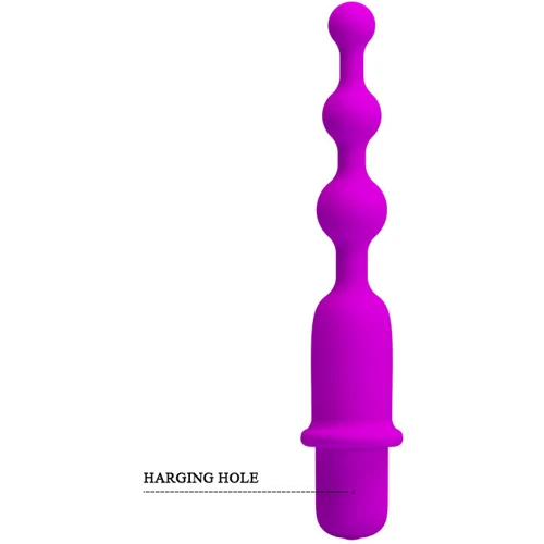 Анальний ланцюжок з вібрацією Pretty Love Hermosa Anal Beads Purple: Матеріал силікон