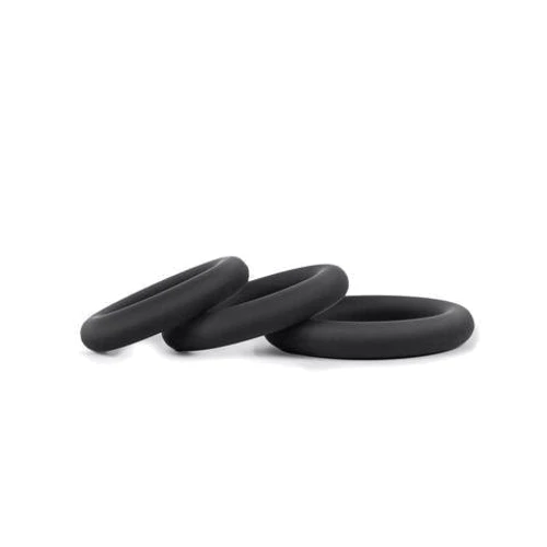 Набор эрекционных колец Topco Sales Hombre Snug Fit Silicone Thick C-Rings, 3 шт: Цвет черный