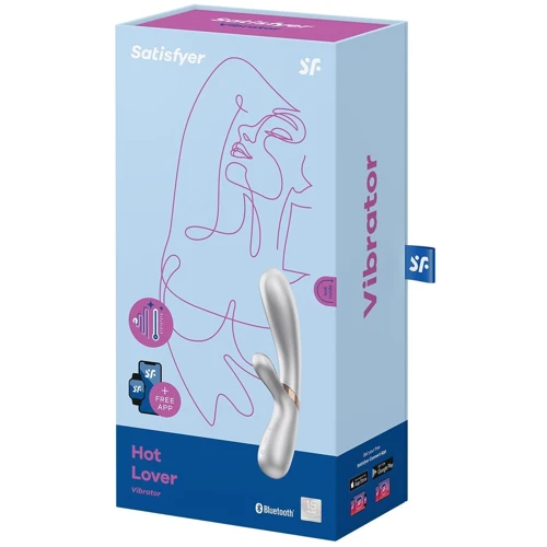 Смарт вібратор-кролик із підігрівом Satisfyer Hot Lover Silver: Довжина, см 20