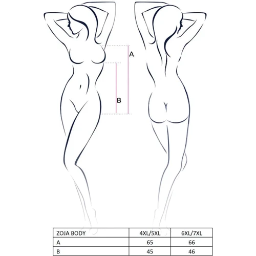 Боді зі шнурівкою Passion ZOJA BODY black 4XL / 5XL: Вид Боді