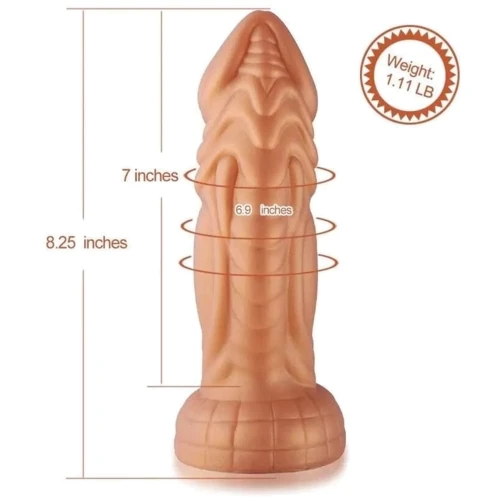 Фаллоимитатор-насадка с вибрацией Hismith Slightly Curved Vibrating Silicone Dildo Monster Series: Длина проникновения, см 17.8