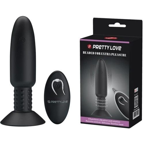 Анальная пробка Pretty Love Beaded For Extra Pleasure с риминг-эффектом и ДУ, BI-040073W