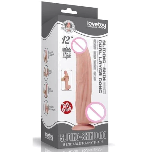Фаллоимитатор LoveToy Sliding-Skin Dual Layer Dong 12" Flesh: Тип Реалистичные