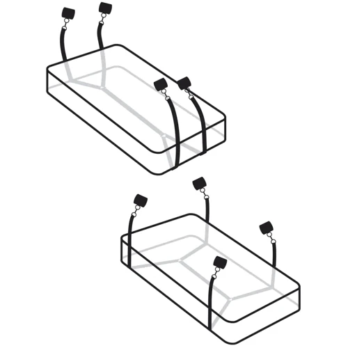 Фиксаторы с манжетами на кровать Pipedream Wraparound Mattress Restraints: Цвет черный