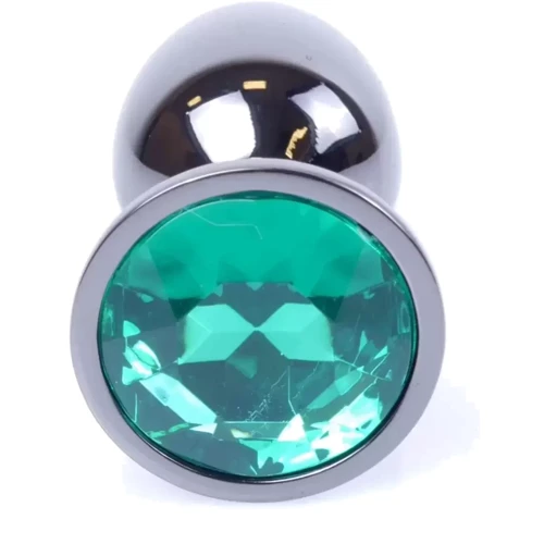 Анальная пробка с кристаллом BOSS of TOYS Boss Series - Jewellery Dark Silver PLUG Green S, BS6400033 фото 7