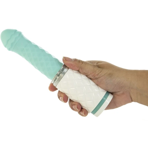 Розкішний вібратор-пульсатор з присоскою Pillow Talk - Feisty Thrusting Vibrator Teal: Діаметр, см 3.4